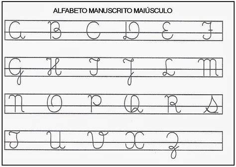 alfabeto manuscrito maiúsculo - letras manuscritas para imprimir